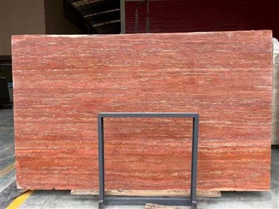 Losa de mármol travertino rojo